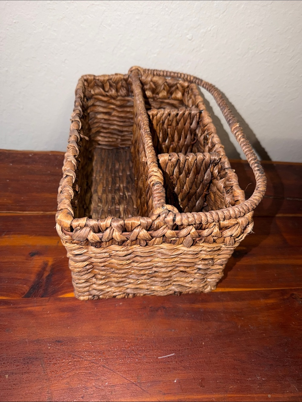 Vintage Natural Woven Basket Storage Organizer Tabletop Basket Bin